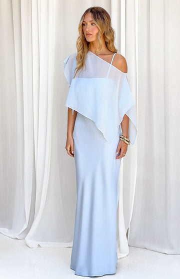 Chelsea Blue Sheer Chiffon Cape — 1