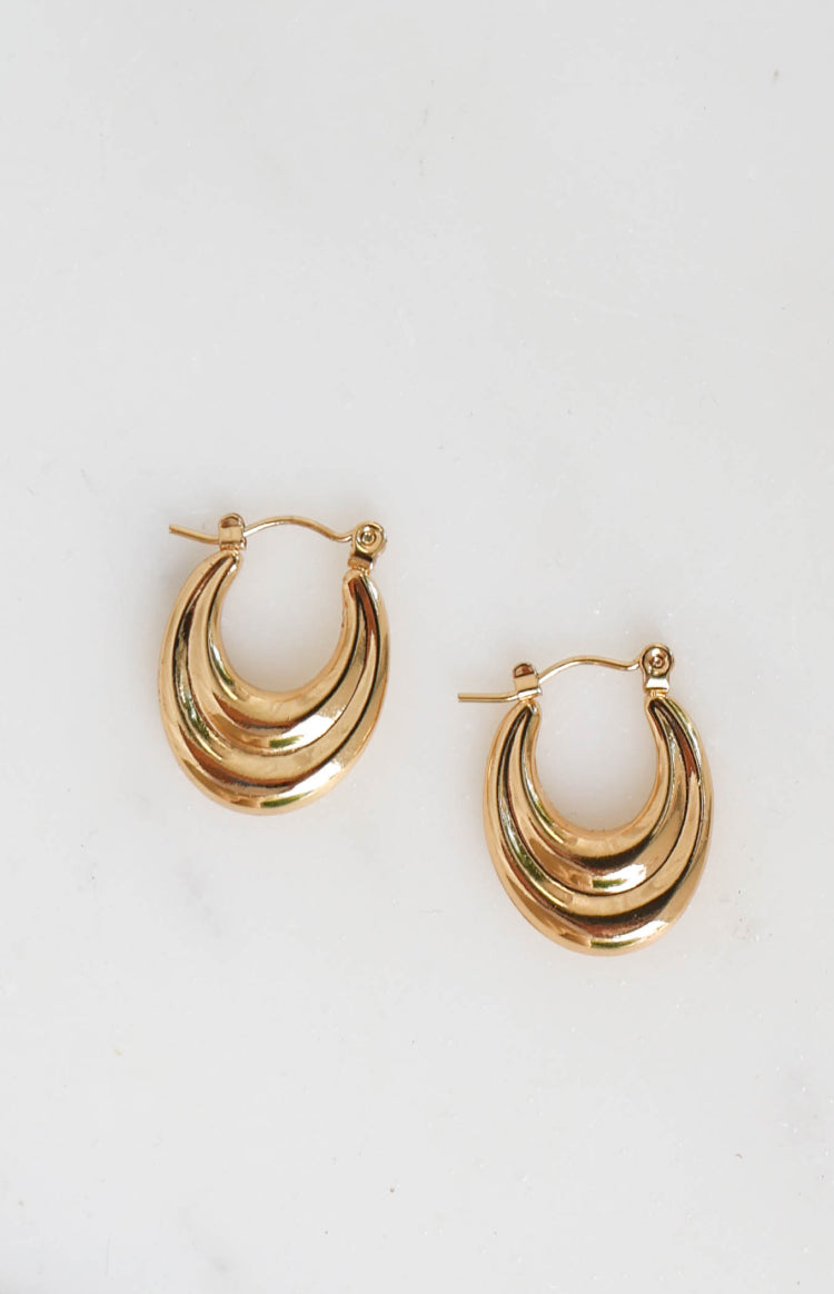Narah Gold Hoop Earrings — 1