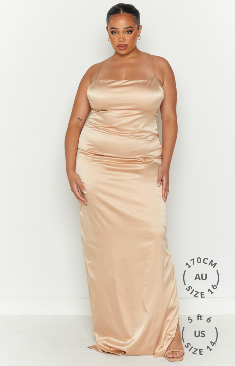 Manhattan Slip Formal Dress Champagne — 8