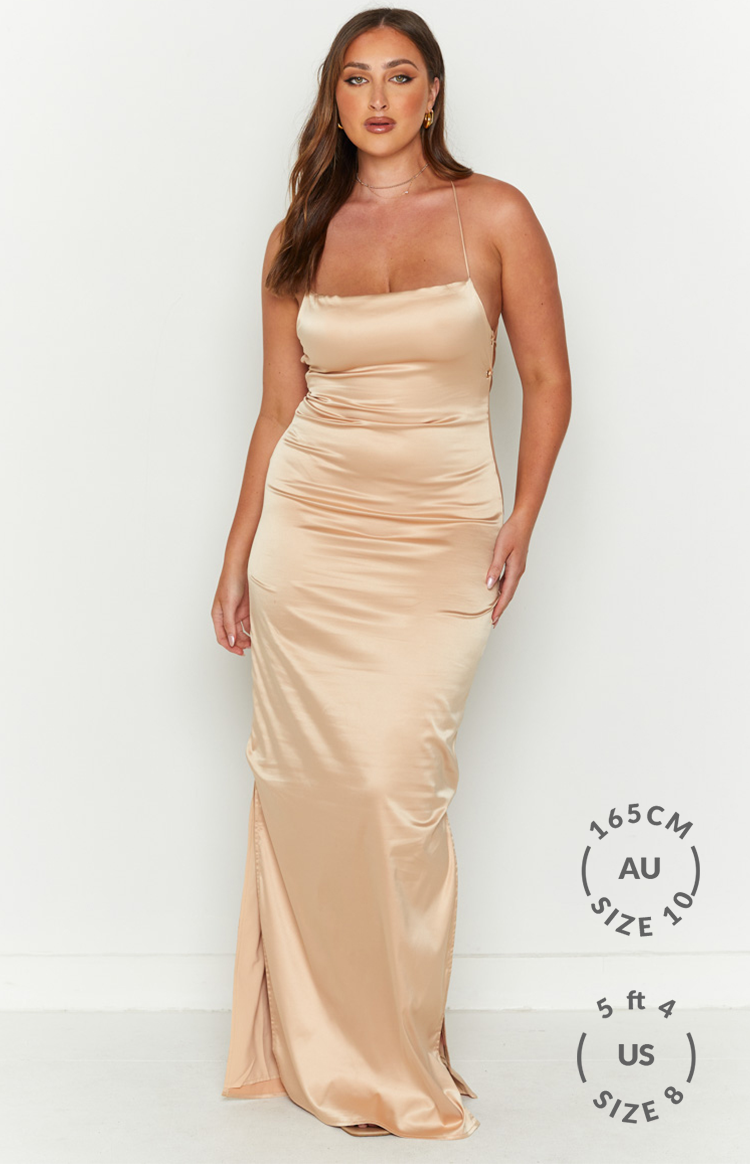 Manhattan Slip Formal Dress Champagne — 7
