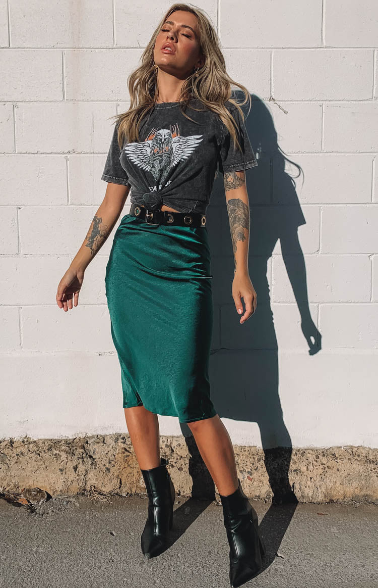 Trisha Midi Skirt Emerald — 1
