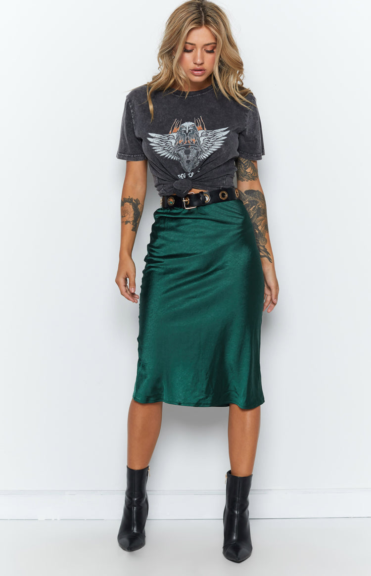 Trisha Midi Skirt Emerald — 2