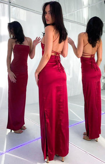 Manhattan Slip Formal Dress Wine — 1