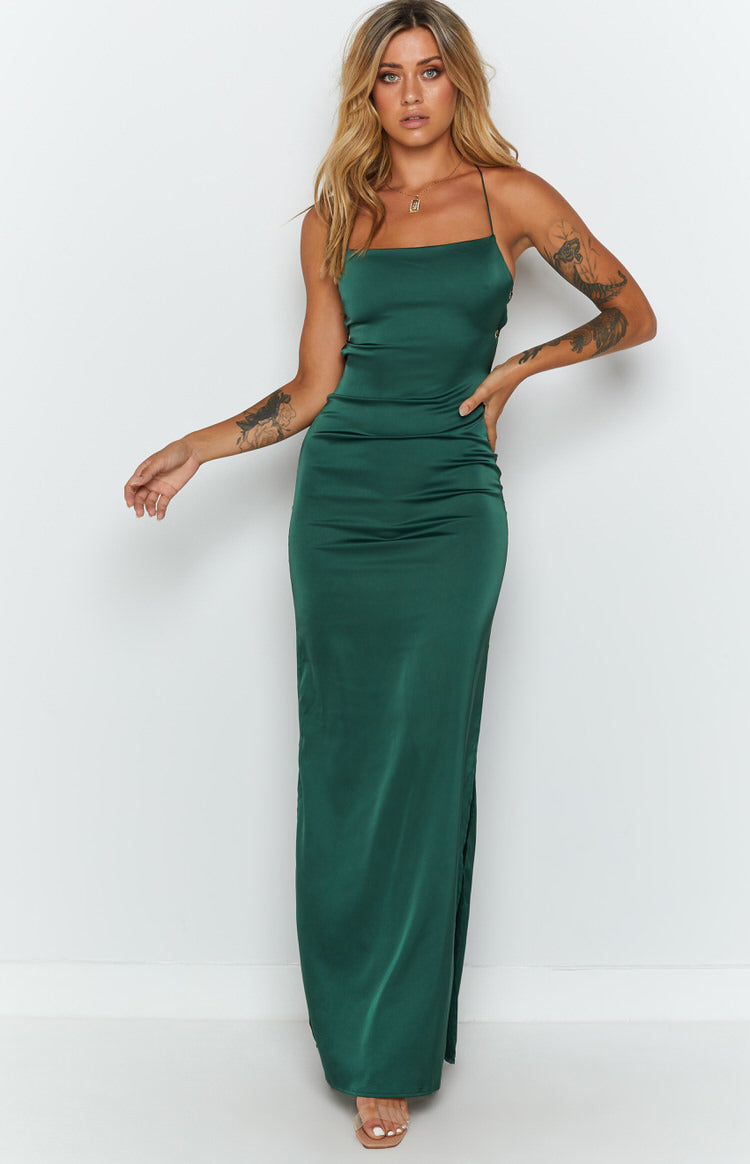 Manhattan Slip Formal Dress Emerald — 10