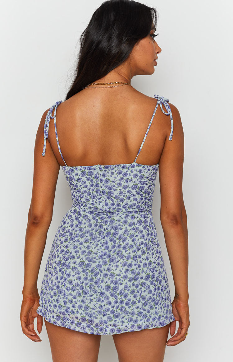 Penny Lane Blue Floral Mini Dress — 11