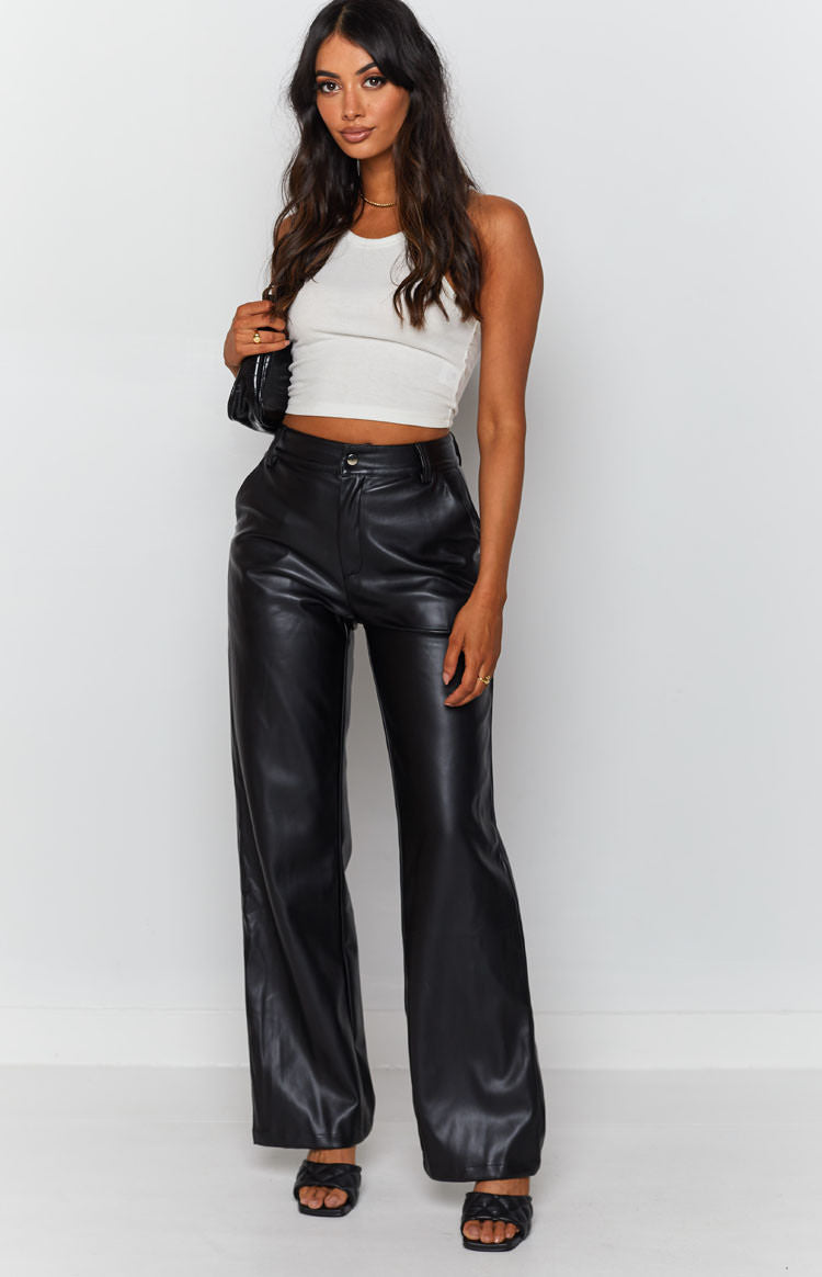 Cool Shade PU Pants Black — 1