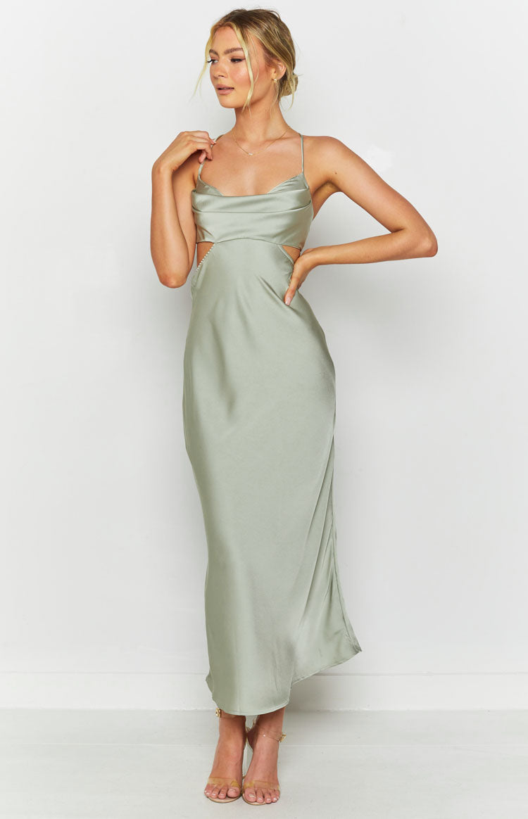 Taleah Cut Out Maxi Dress Sage — 5