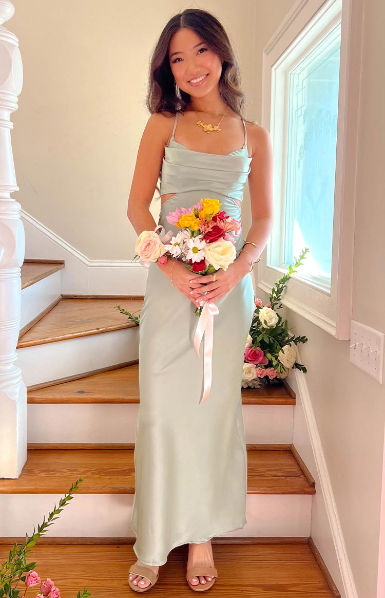 Taleah Cut Out Maxi Dress Sage — 11