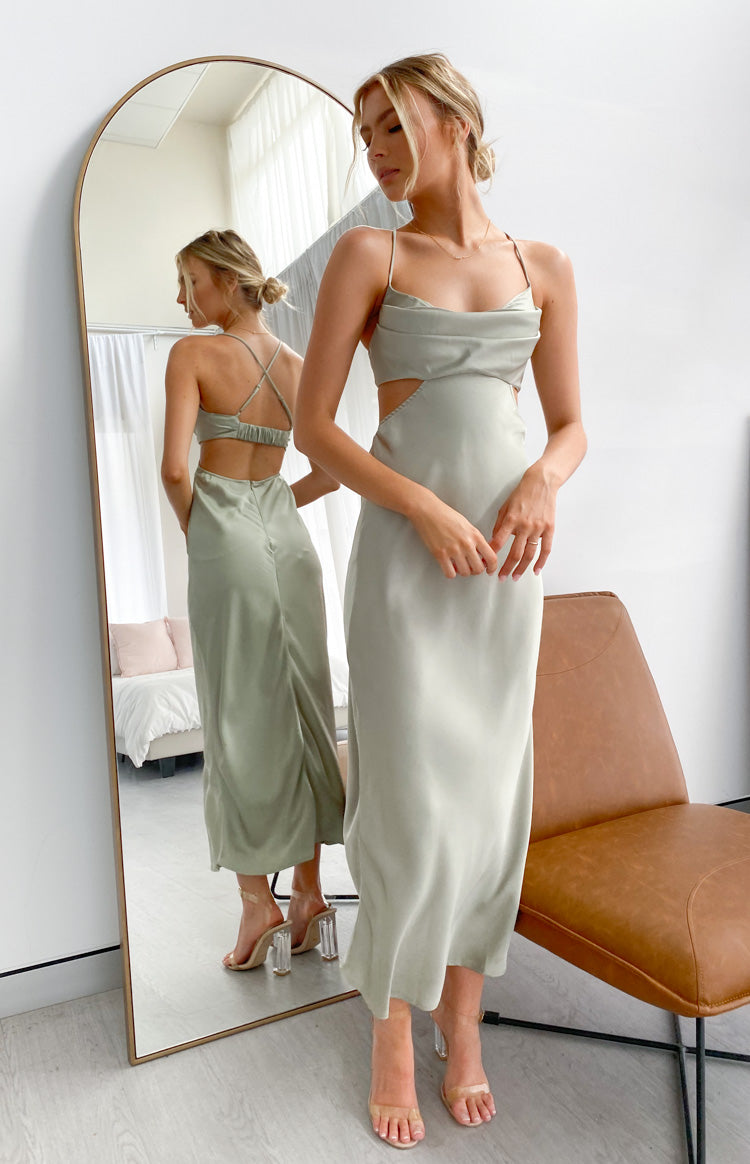 Taleah Cut Out Maxi Dress Sage — 7