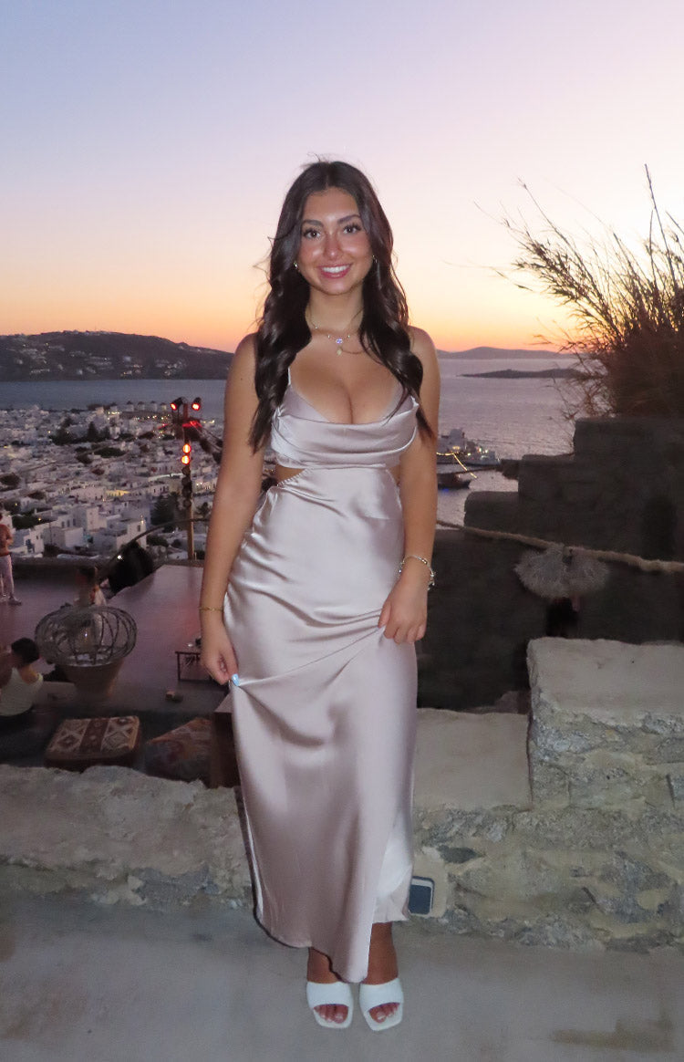 Taleah Cut Out Maxi Dress Mocha — 4