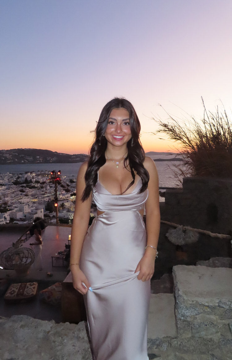 Taleah Cut Out Maxi Dress Mocha — 6