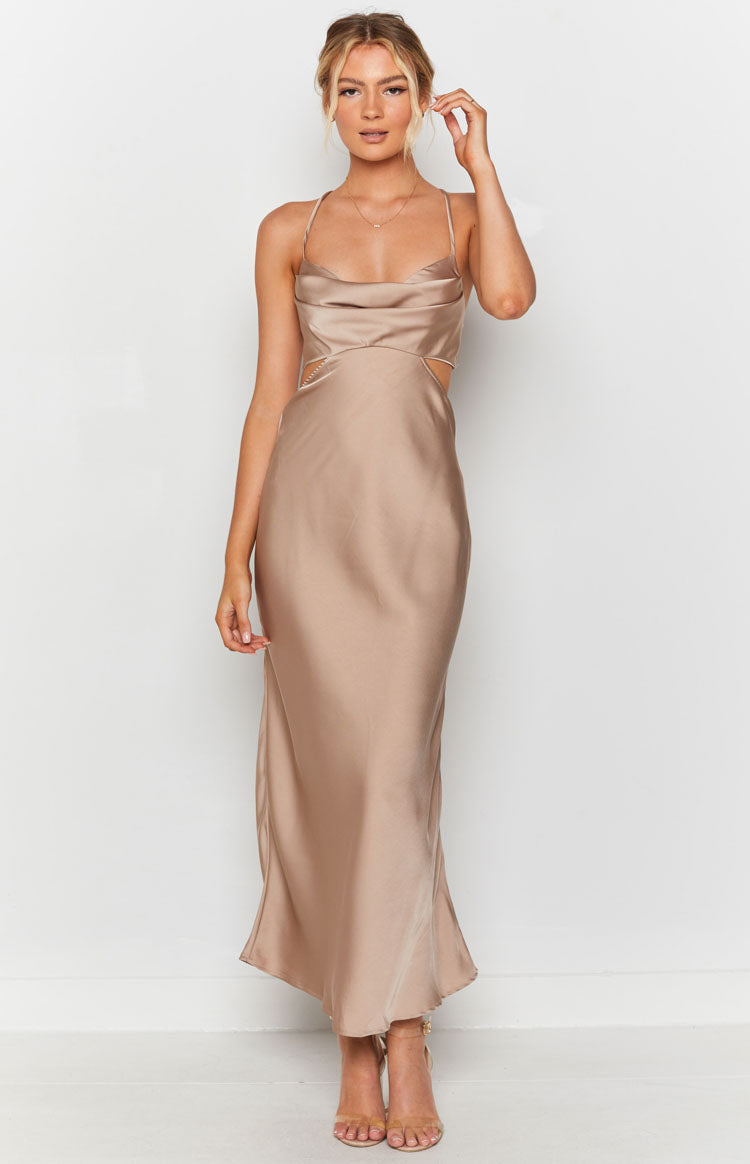 Taleah Cut Out Maxi Dress Mocha — 7