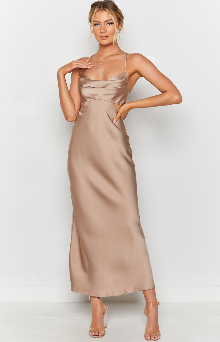 Taleah Cut Out Maxi Dress Mocha — 8