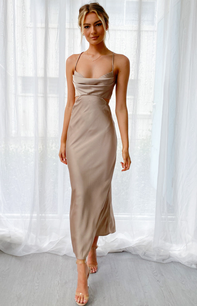 Taleah Cut Out Maxi Dress Mocha — 12