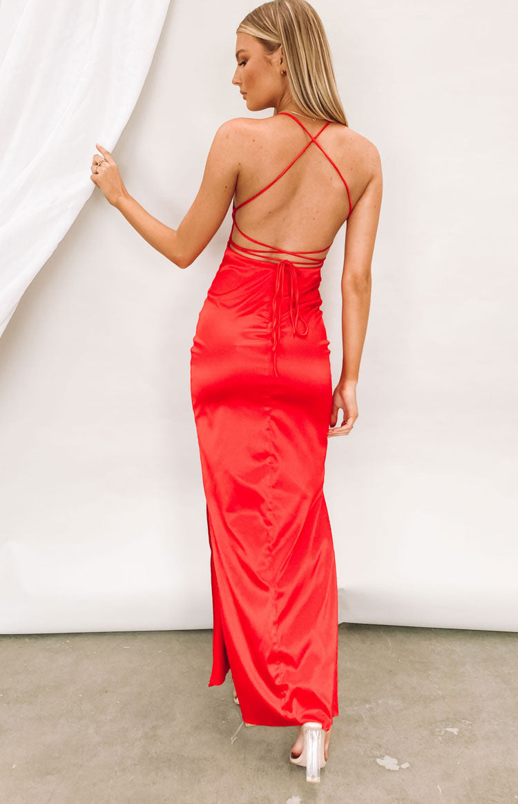 Manhattan Slip Formal Dress Cherry — 8