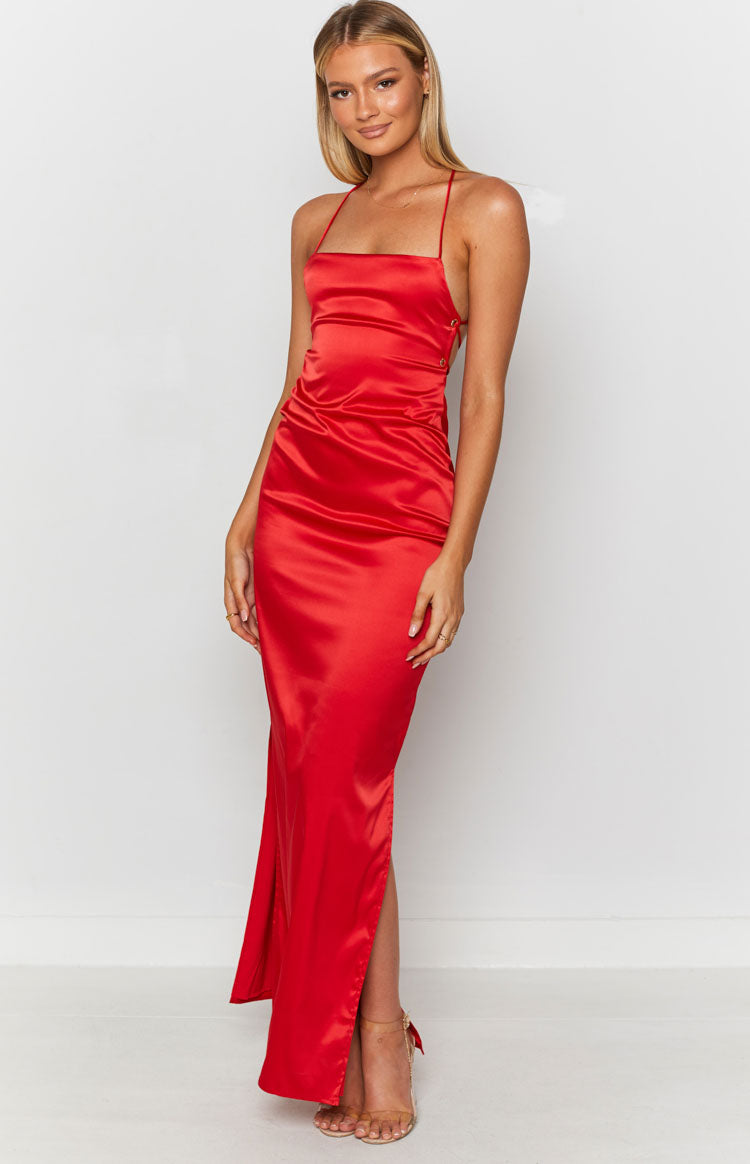 Manhattan Slip Formal Dress Cherry — 4
