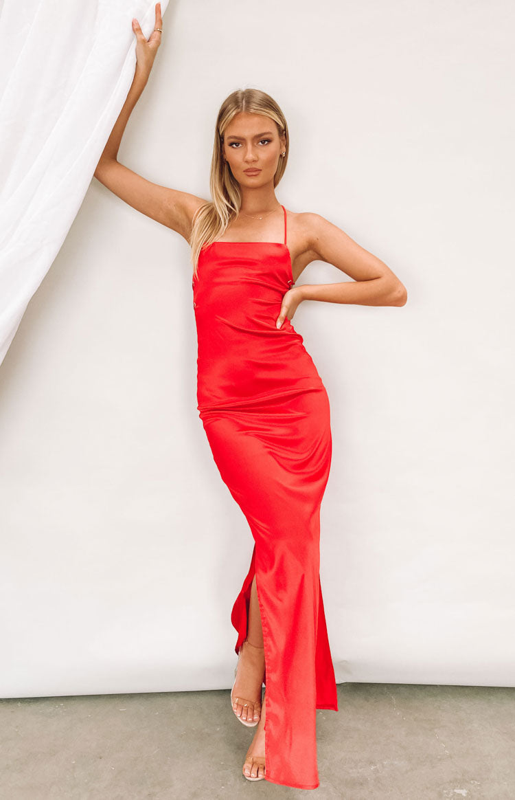 Manhattan Slip Formal Dress Cherry — 1
