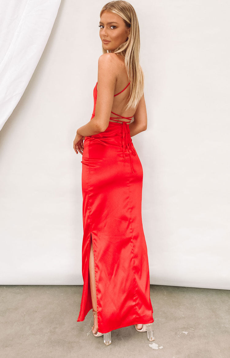 Manhattan Slip Formal Dress Cherry — 1