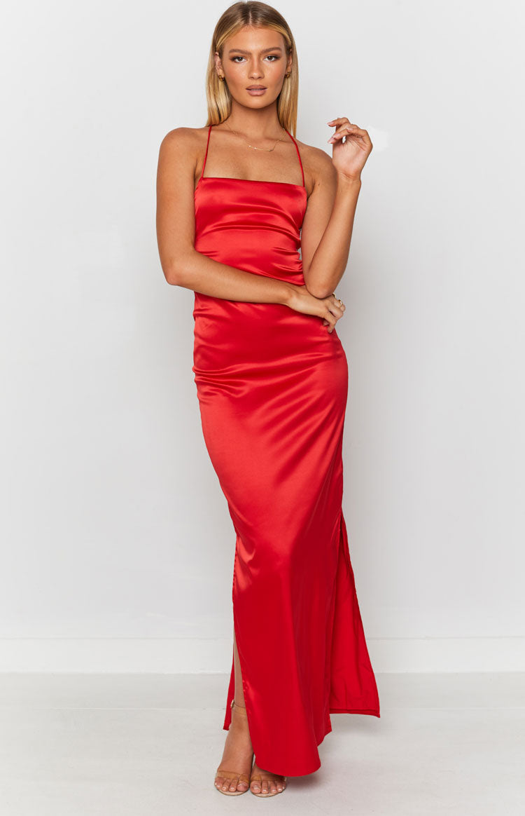 Manhattan Slip Formal Dress Cherry — 3