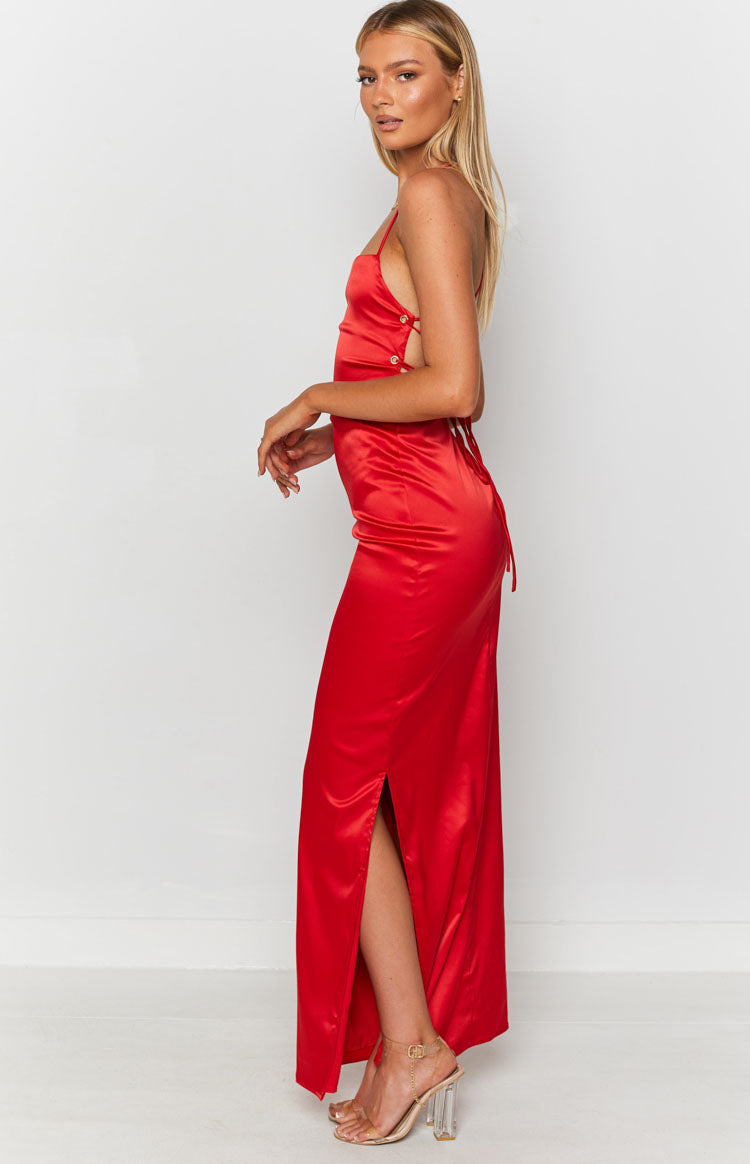 Manhattan Slip Formal Dress Cherry — 5