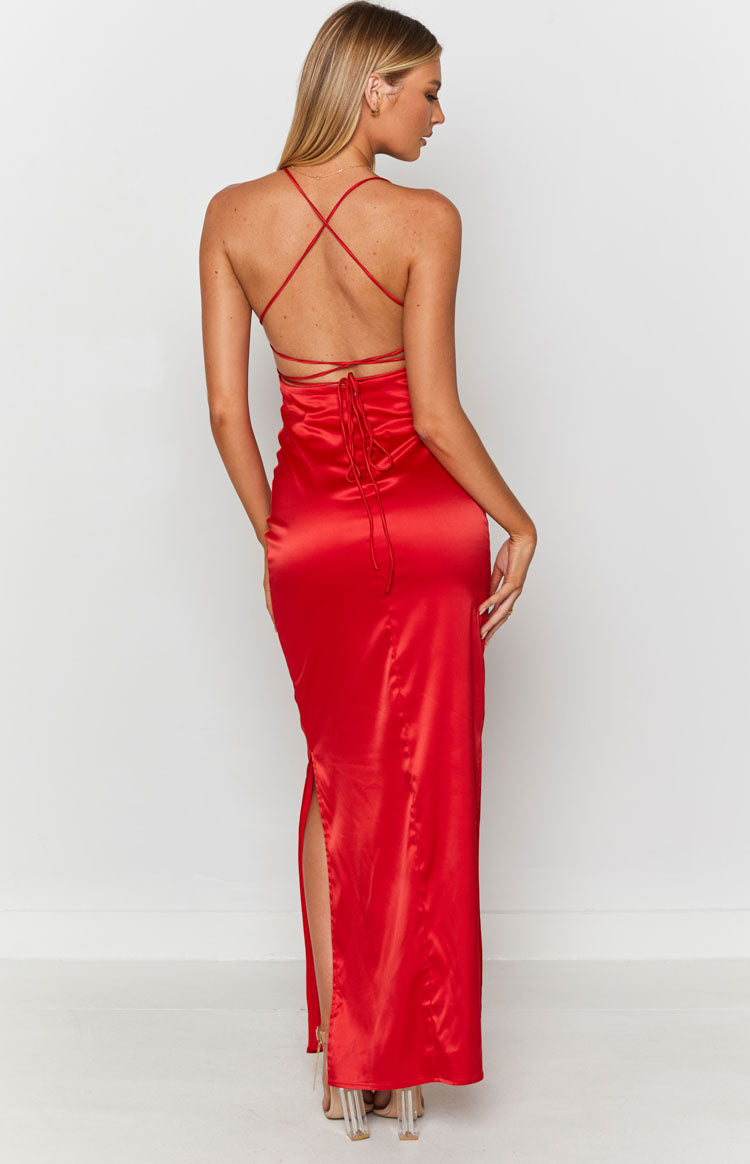 Manhattan Slip Formal Dress Cherry — 6