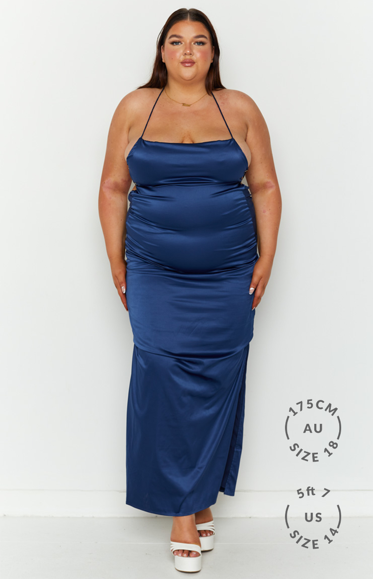 Manhattan Slip Formal Dress Navy — 7