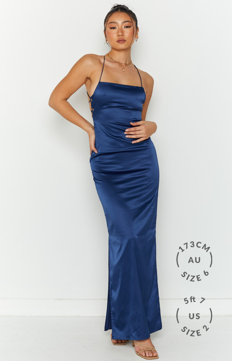 Manhattan Slip Formal Dress Navy — 6