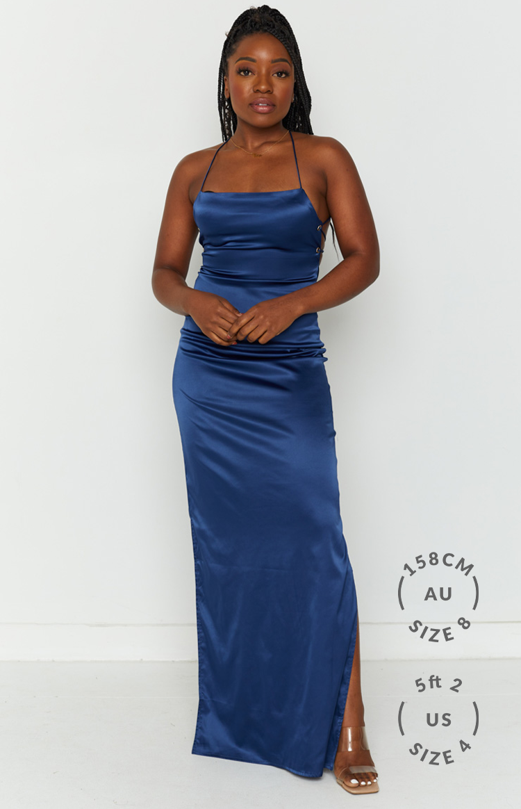 Manhattan Slip Formal Dress Navy — 5