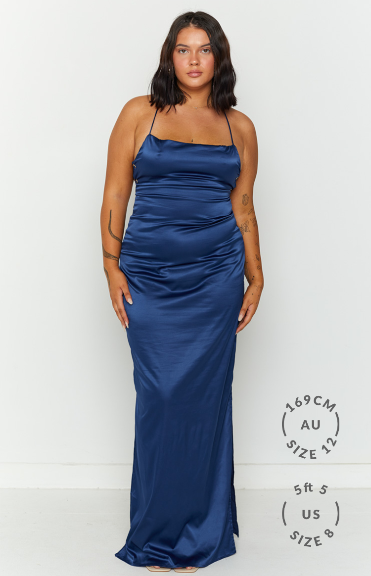 Manhattan Slip Formal Dress Navy — 4