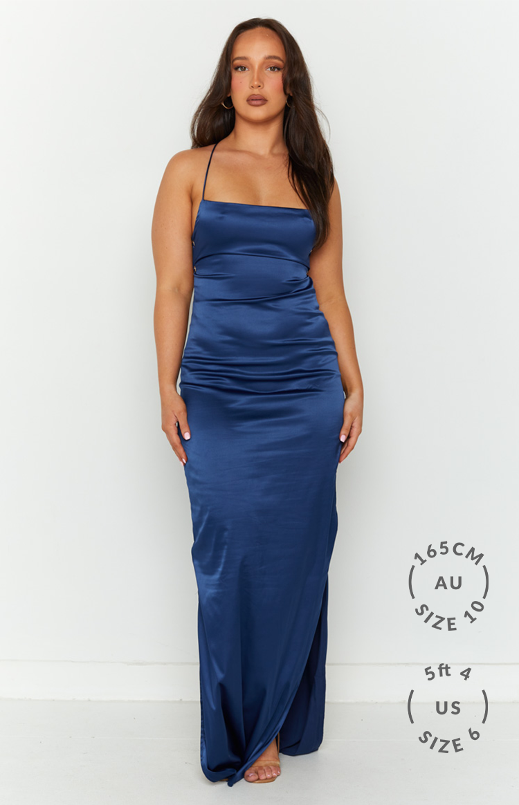 Manhattan Slip Formal Dress Navy — 3