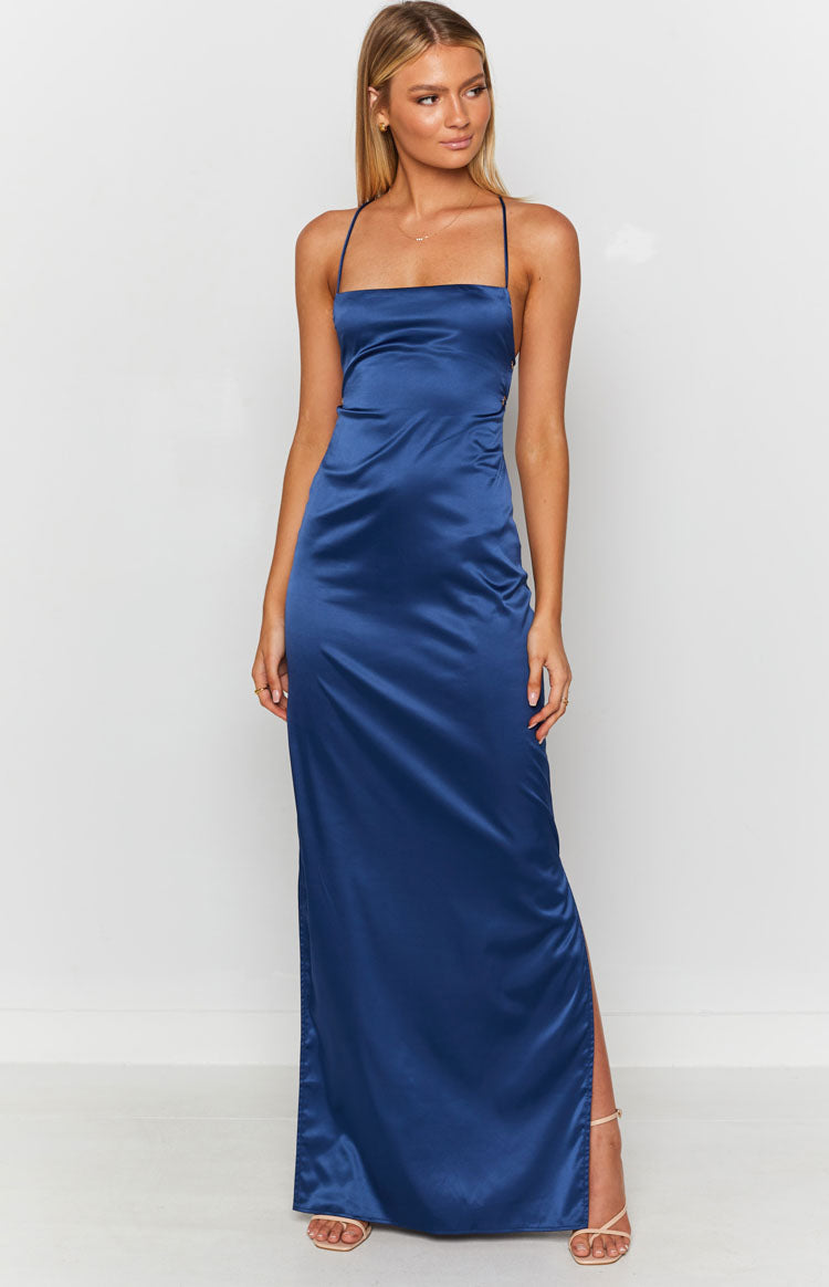 Manhattan Slip Formal Dress Navy — 10