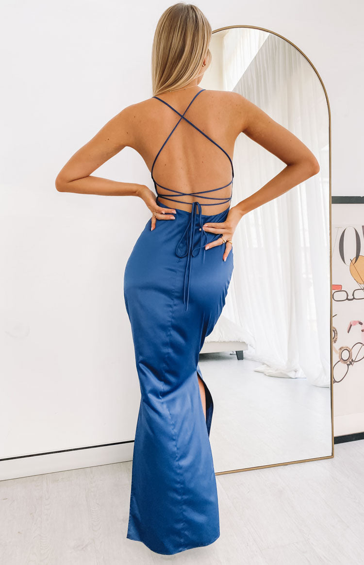 Manhattan Slip Formal Dress Navy — 11
