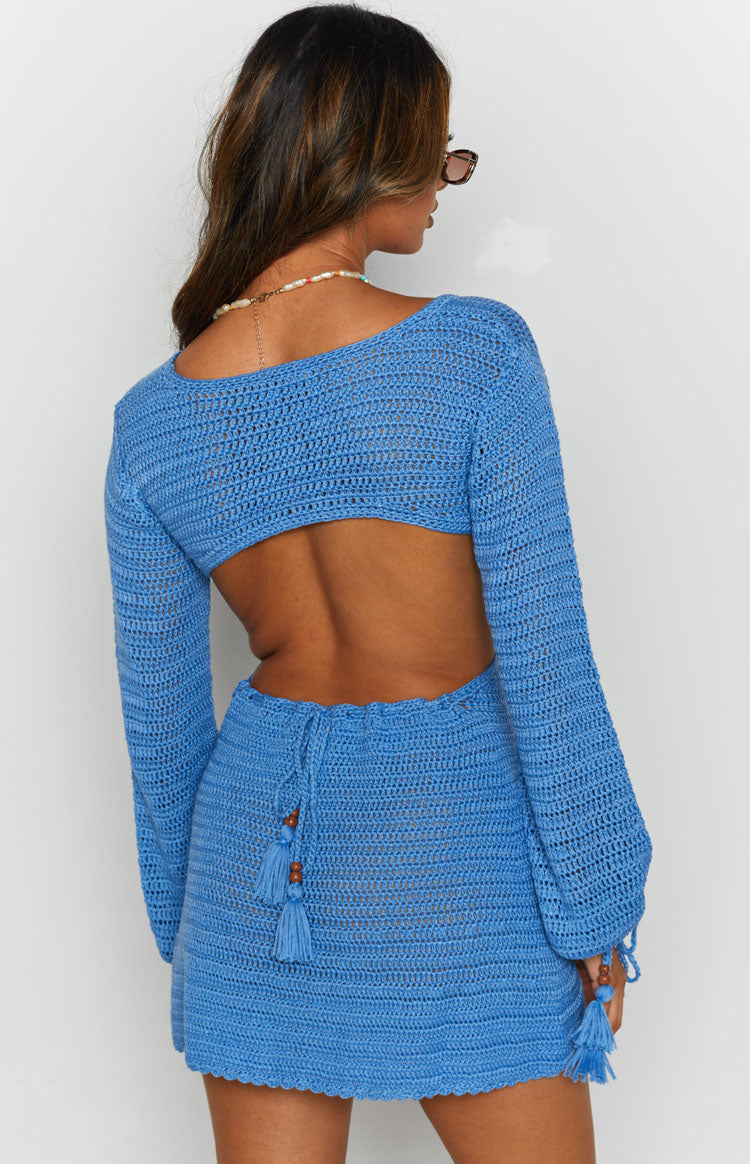 Cleo Crochet Dress Blue — 9