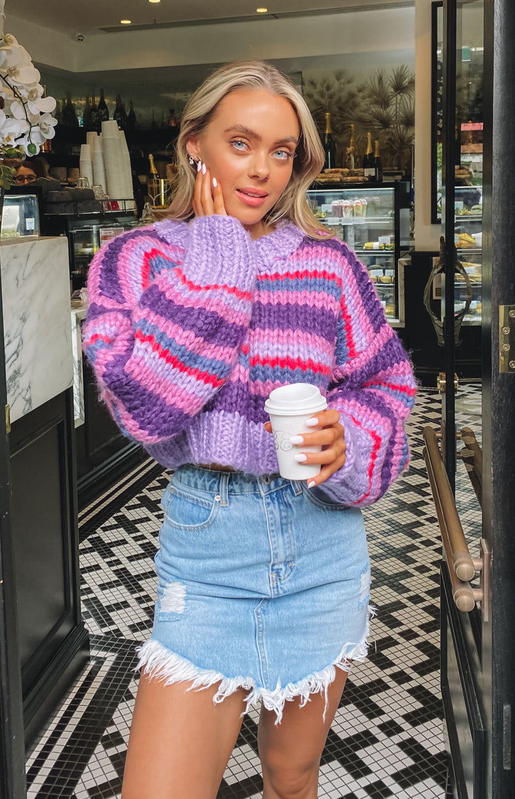 Belmont Stripe Sweater Purple — 7