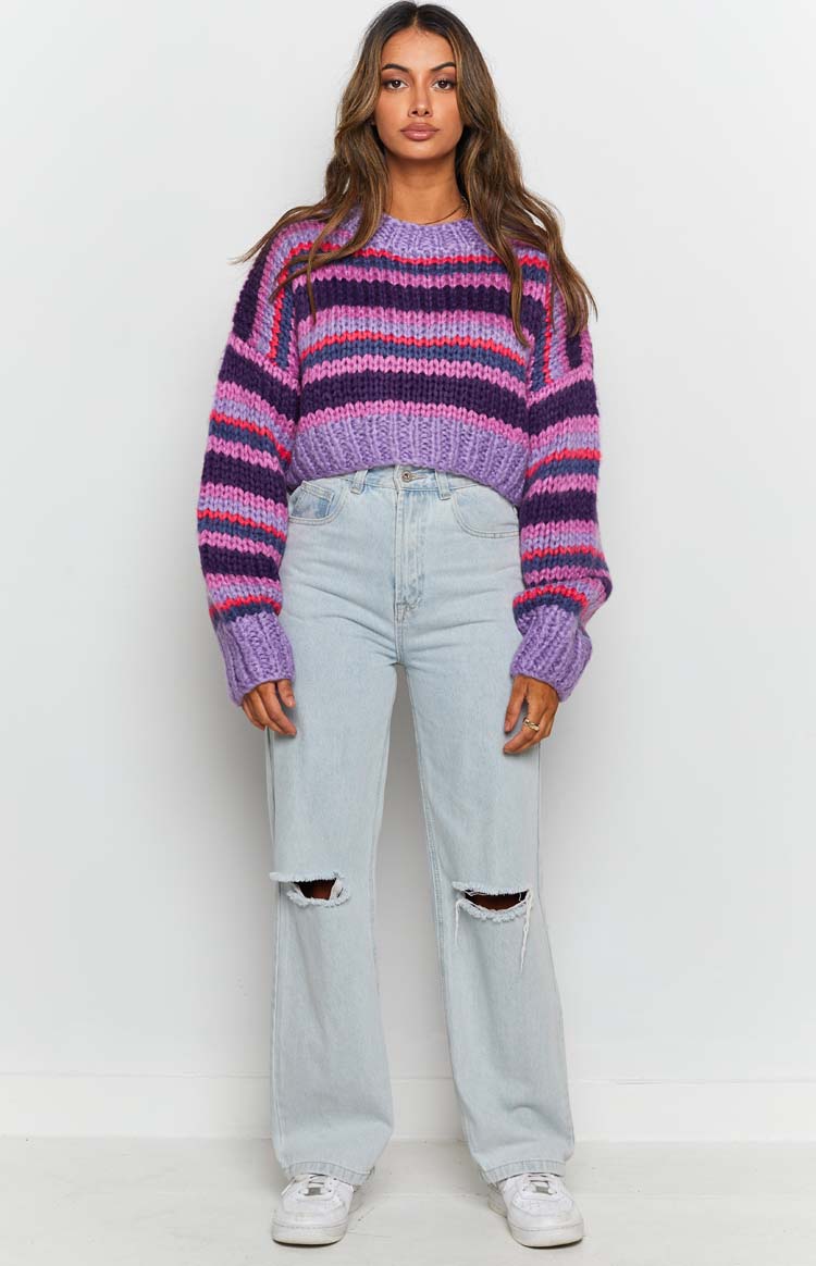 Belmont Stripe Sweater Purple — 10