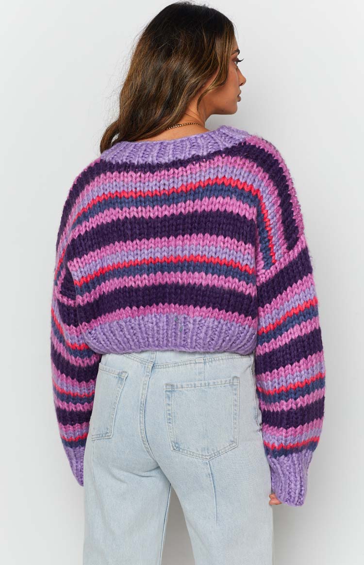 Belmont Stripe Sweater Purple — 12