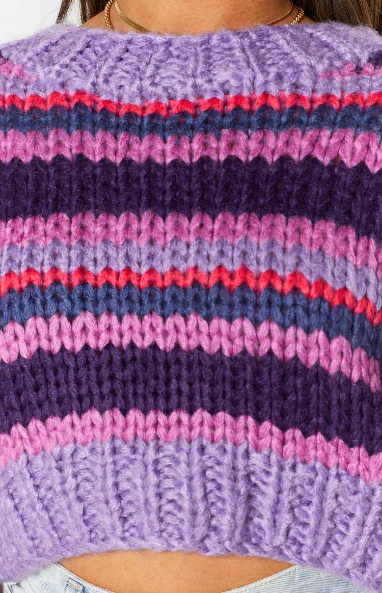 Belmont Stripe Sweater Purple — 13