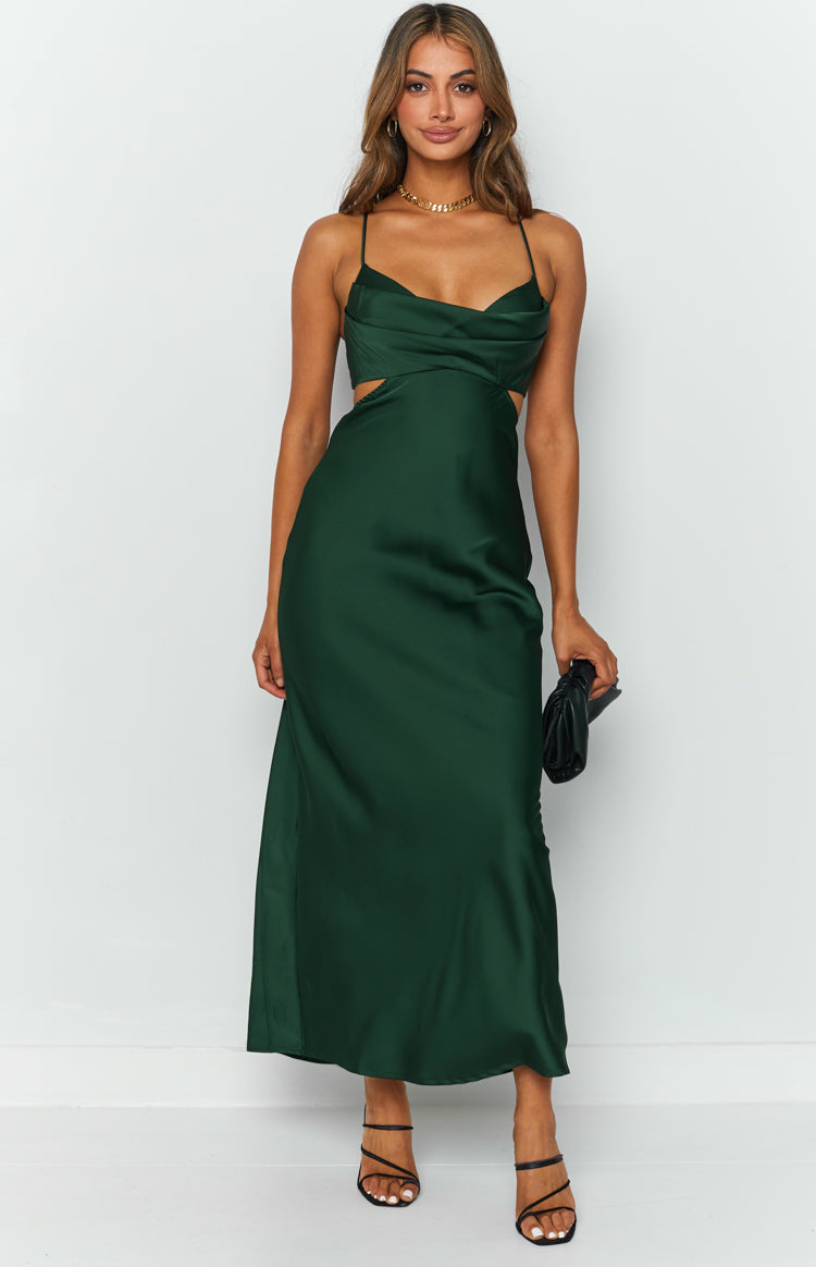 Taleah Cut Out Maxi Dress Green — 2