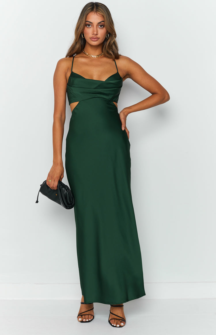Taleah Cut Out Maxi Dress Green — 3