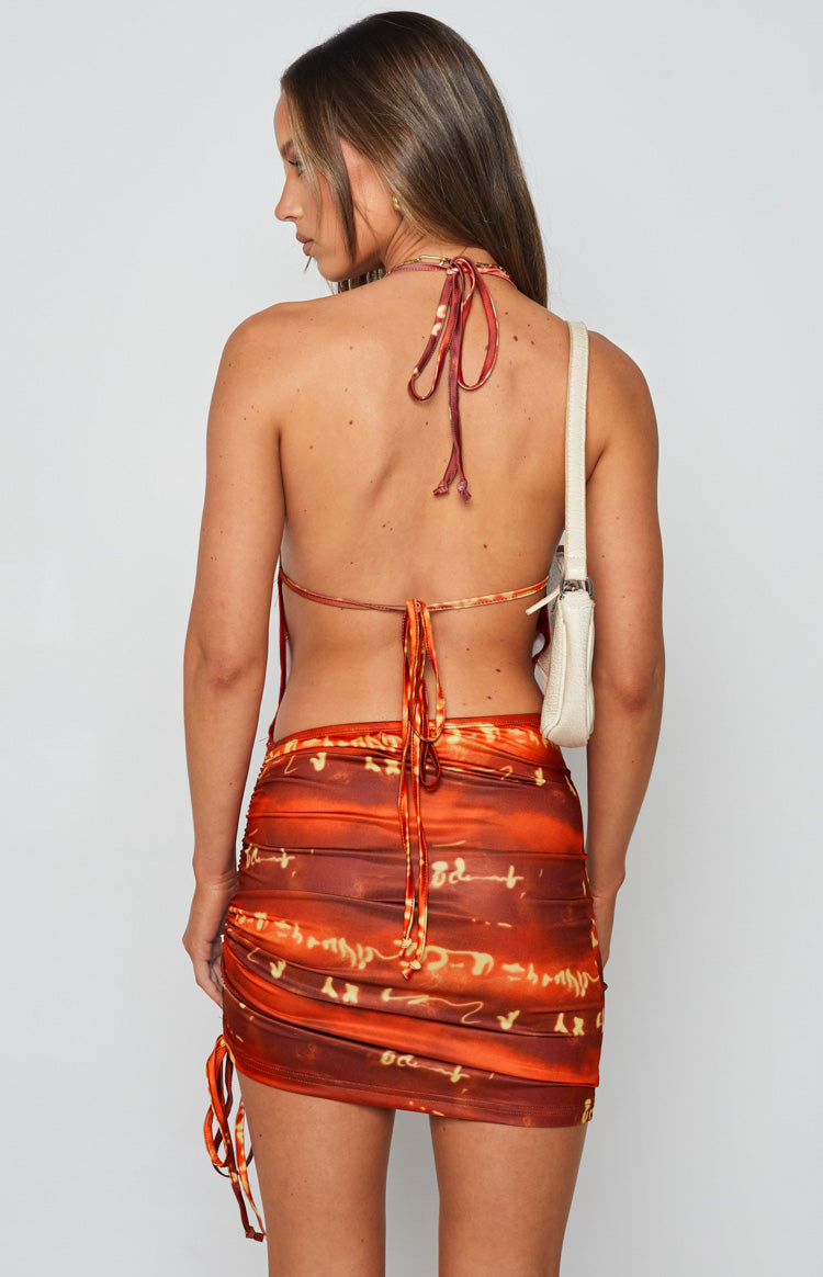 Elysha Halter Mini Dress Red — 8