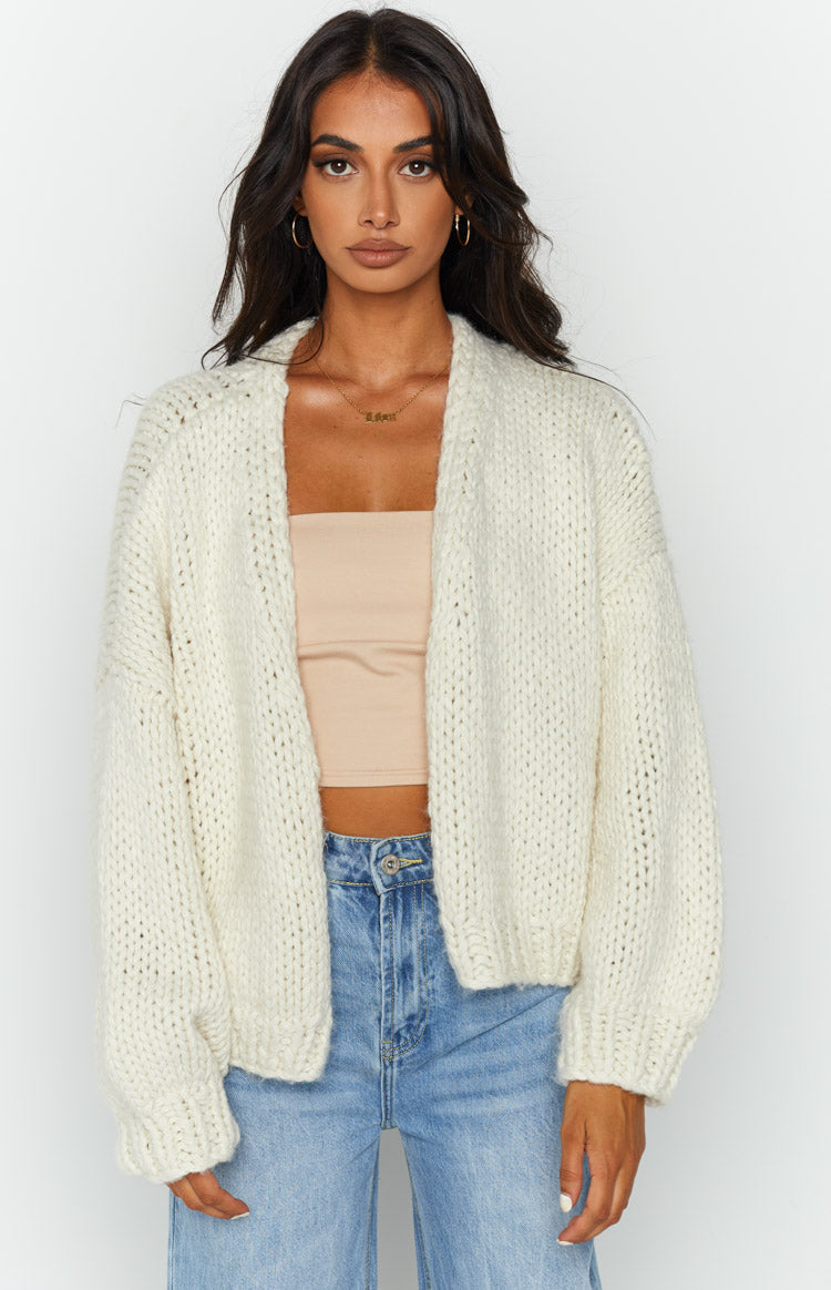 Bad Habits Cream Knit Cardigan — 23