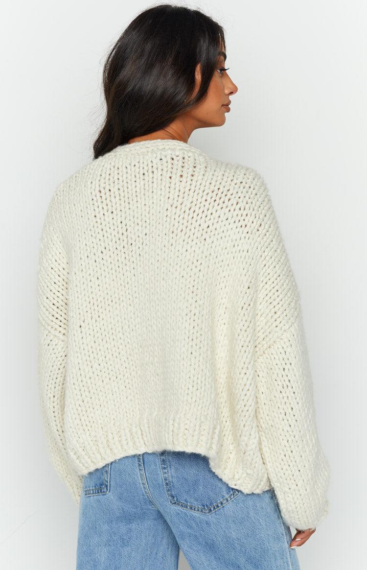 Bad Habits Cream Knit Cardigan — 5