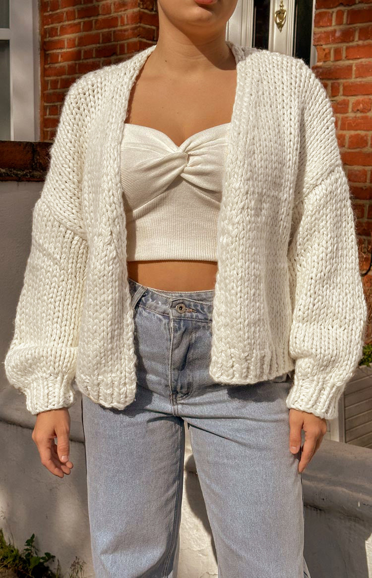 Bad Habits Cream Knit Cardigan — 14