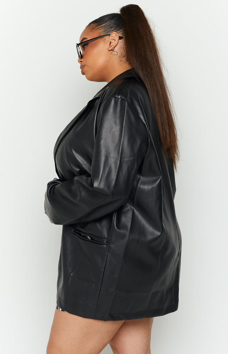 Galantis Black PU Blazer — 11