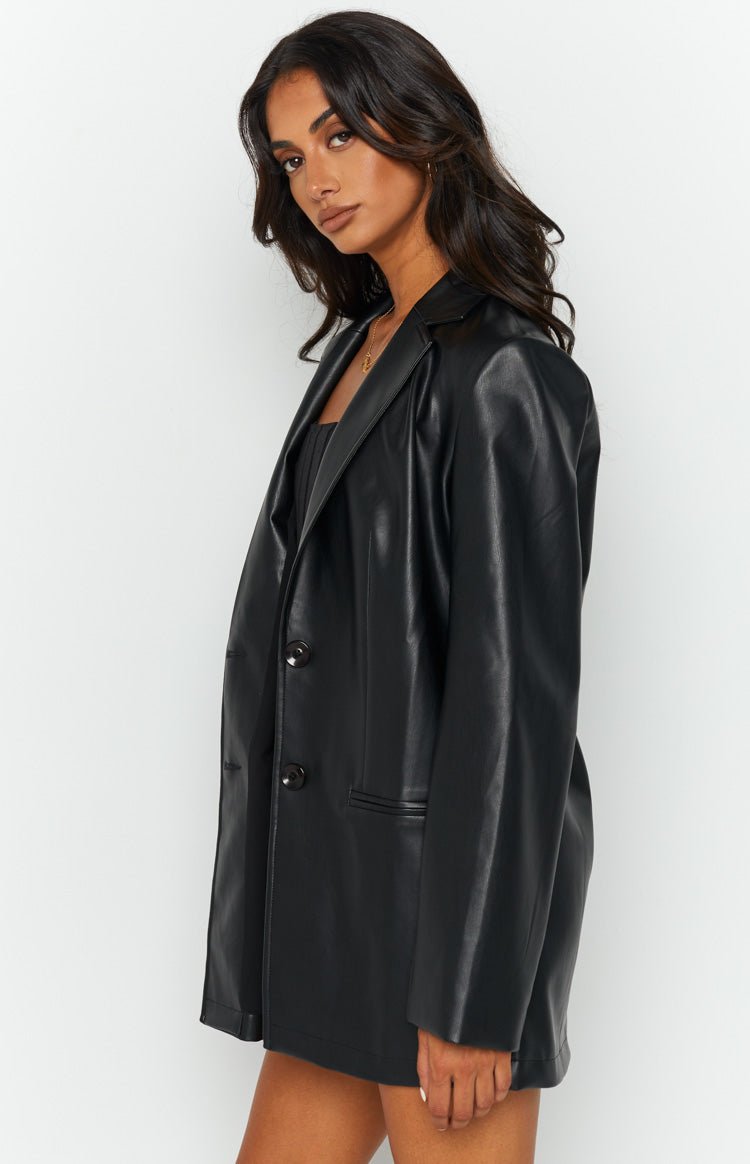 Galantis Black PU Blazer — 12
