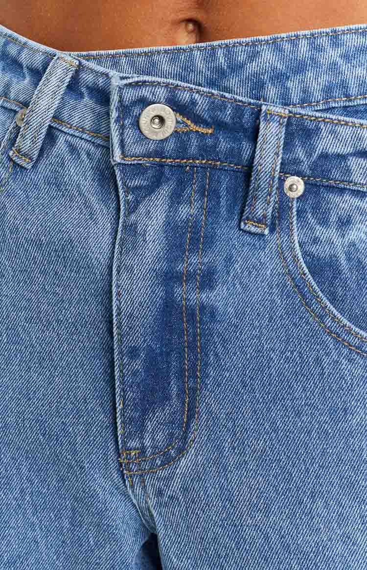 Kansis Blue Uneven Waist Jeans — 7