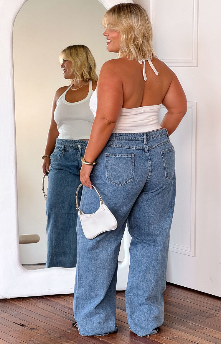 Kansis Blue Uneven Waist Jeans — 26