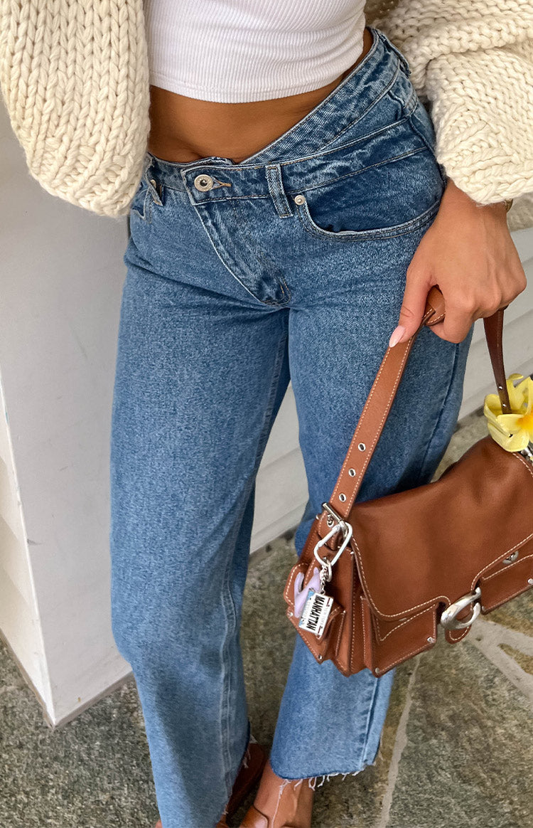 Kansis Blue Uneven Waist Jeans — 22