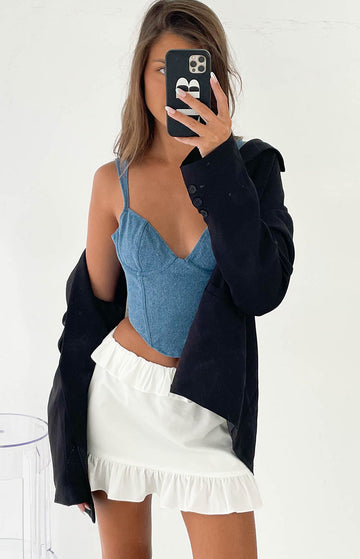 Kelsey White Mini Skirt — 1