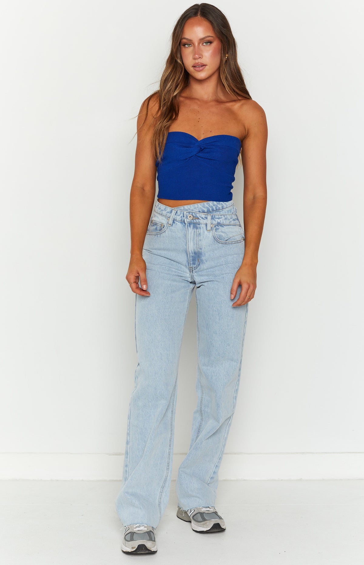 Kansis Light Blue Uneven Waist Jeans — 2